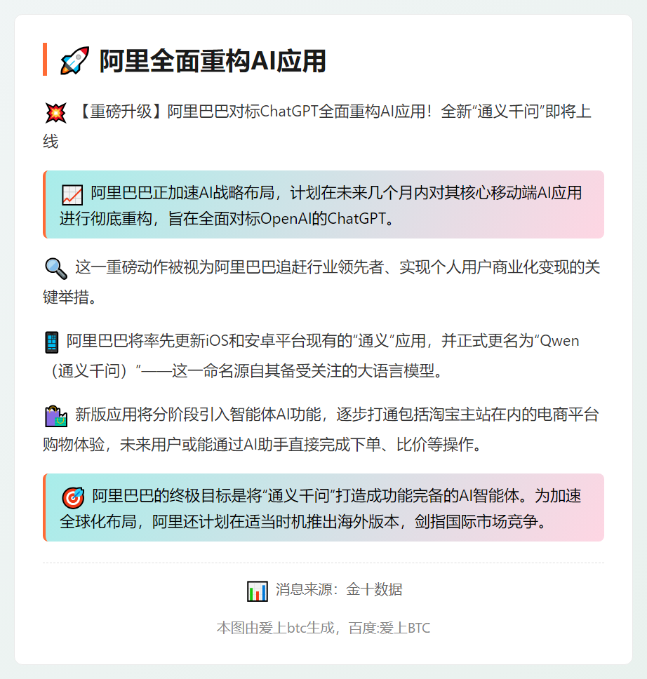 阿里全面重构AI应用