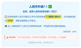 人民币升破7.1