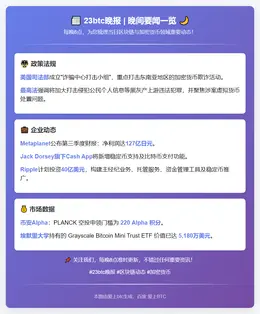 23btc晚报 | 11月13日晚间要闻一览
