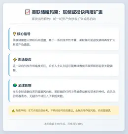美联储哈玛克：联储或很快再度扩表