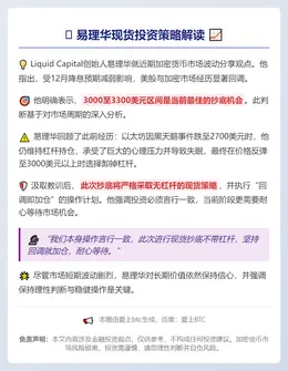易理华：现货抄底无杠杆，回调加仓