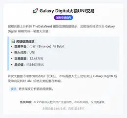 Galaxy Digital提取32.44万枚UNI，价值2