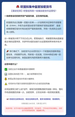 欧盟拟集中监管加密货币