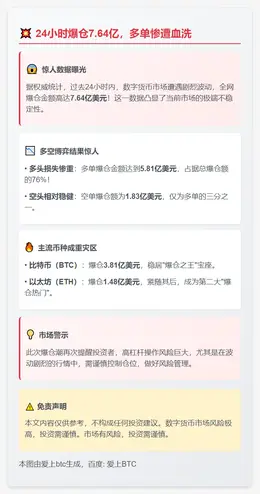 24小时爆仓7.64亿，多单惨遭血洗