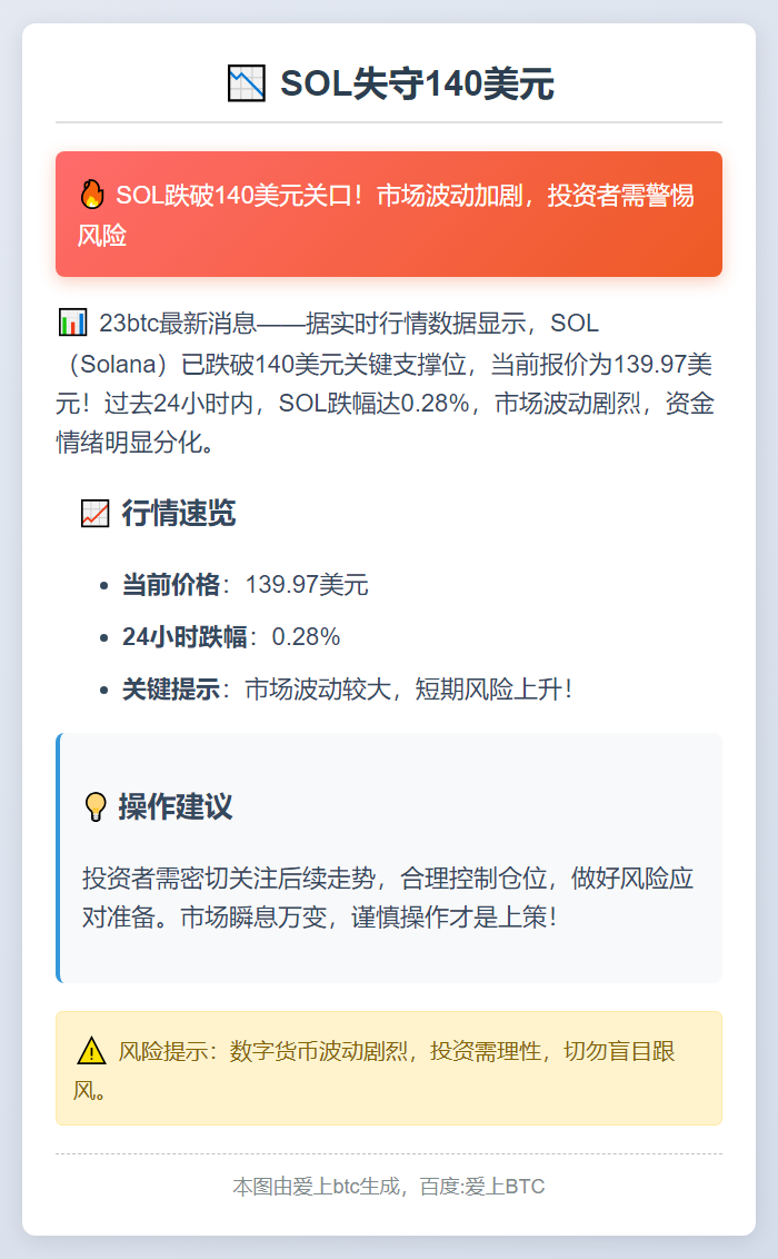 SOL失守140美元