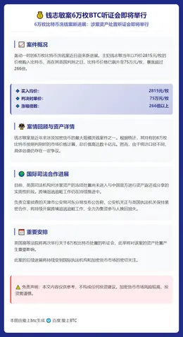 钱志敏案6万枚BTC听证会明日举行
