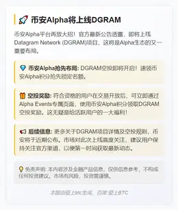 币安Alpha将上线DGRAM