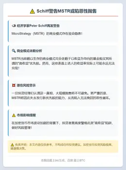 Schiff警告MSTR或陷恶性抛售