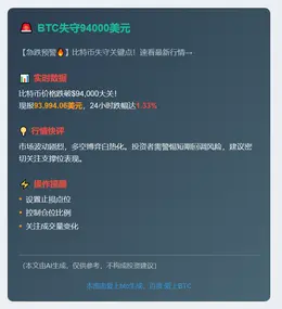 BTC失守94000美元