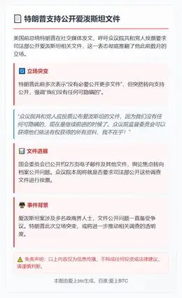 特朗普支持公开爱泼斯坦文件