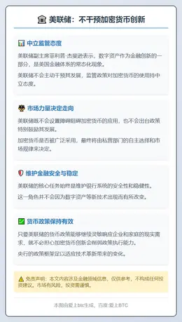 美联储：不干预加密货币创新