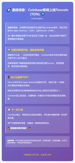 Coinbase上线Toncoin