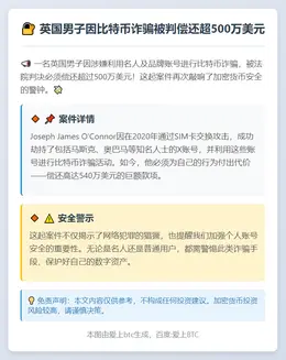 英男盗名人号骗比特币，被判偿还500万美元