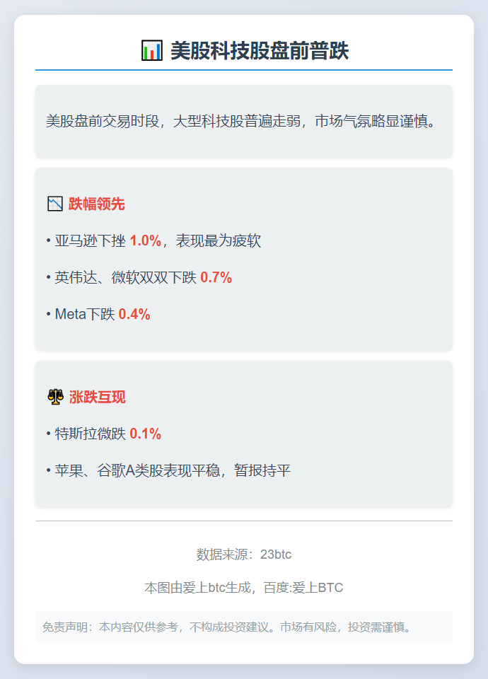 美股科技股盘前普跌