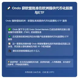 Ondo 获欧盟批准在欧洲提供代币化股票与ETF