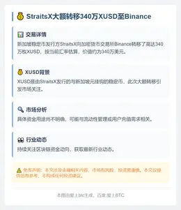 StraitsX转币安340万XUSD