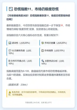 恐慌指数11，市场仍极度恐慌