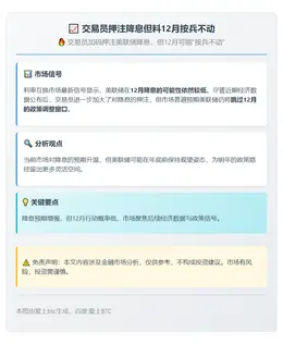 交易员押注降息但料12月按兵不动