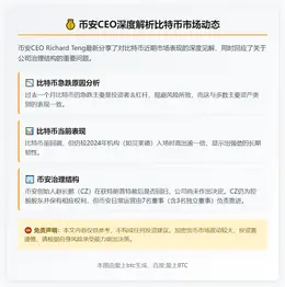 币安CEO：比特币急跌因去杠杆避险