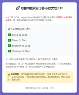 欧推3倍多空比特币以太坊ETF