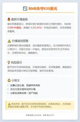 BNB失守830美元