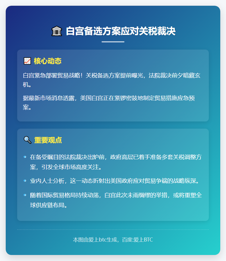 白宫备选方案应对关税裁决