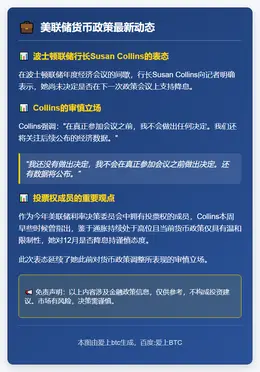 美联储官员：尚未决定12月是否降息