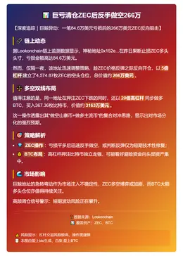 巨亏清仓ZEC后反手做空266万