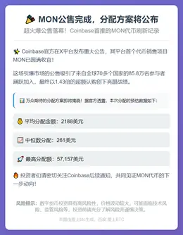 MON公售完成，分配方案将公布