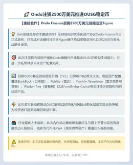 Ondo注资2500万美元推进OUSG稳定币