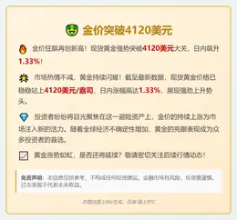 金价突破4120美元