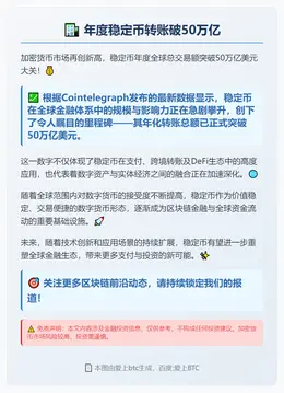 年度稳定币转账破50万亿