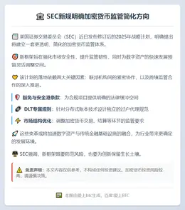 SEC新规明确加密货币监管简化方向