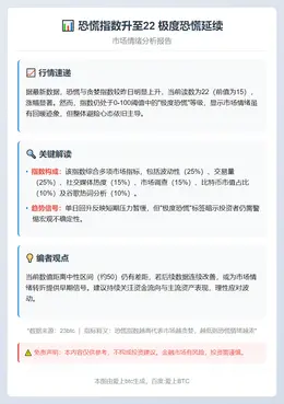 恐慌指数升至22 极度恐慌延续