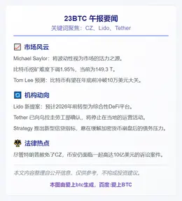 23btc午报 | 11月27日午间要闻