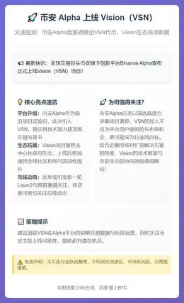 币安 Alpha 上线 Vision（VSN）