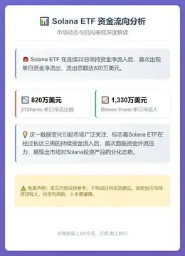 Solana ETF 净流入 22 日终结