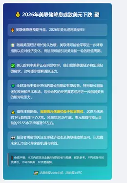 2026年美联储降息或致美元下跌