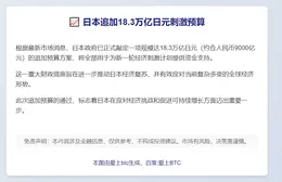 日本追加18.3万亿日元刺激预算