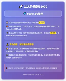 以太价格破92000