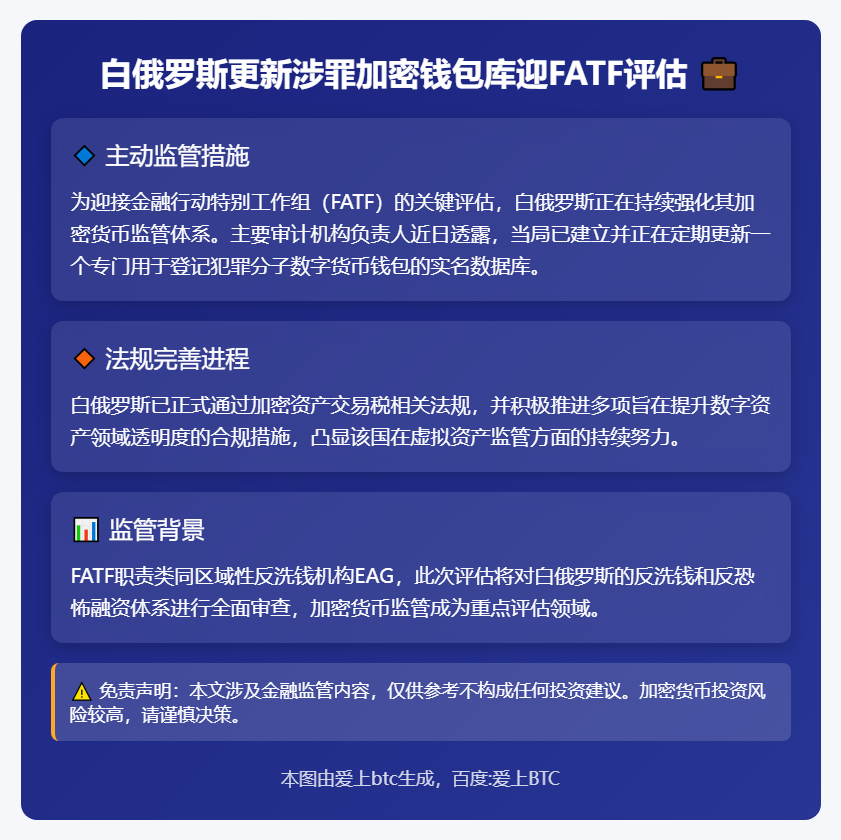 白俄罗斯更新涉罪加密钱包库迎FATF评估