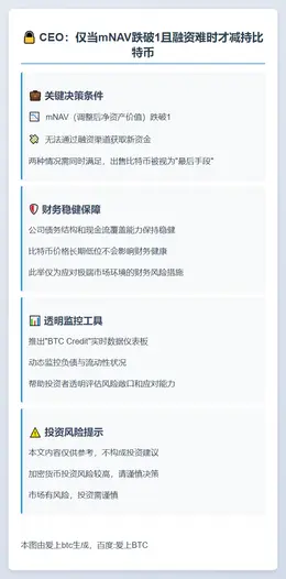 CEO：仅当mNAV跌破1且融资难时才减持比特币