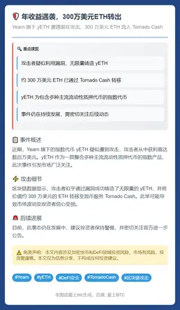 年收益遇袭，300万美元ETH转出