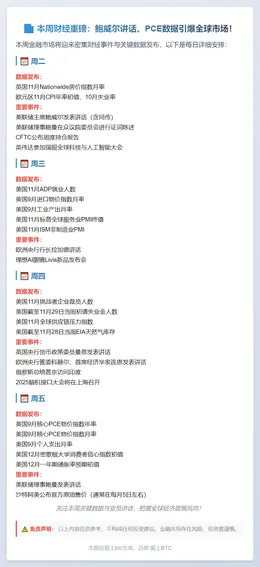 鲍威尔讲话，PCE及小非农出炉