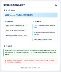 美USDC国库增发8.5亿枚