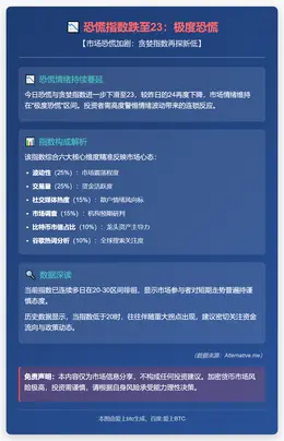 恐慌指数跌至23：极度恐慌