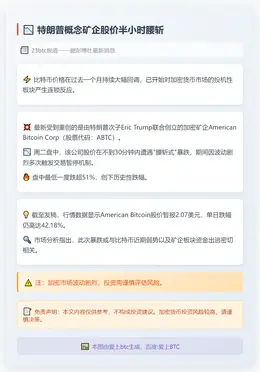 特朗普概念矿企股价半小时腰斩
