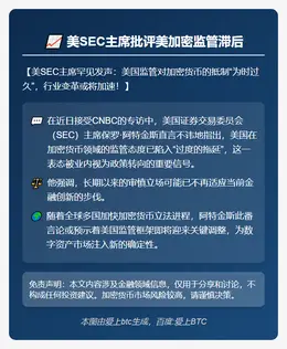 美SEC主席批评美加密监管滞后