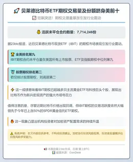 贝莱德比特币ETF期权交易量及份额跻身美前十