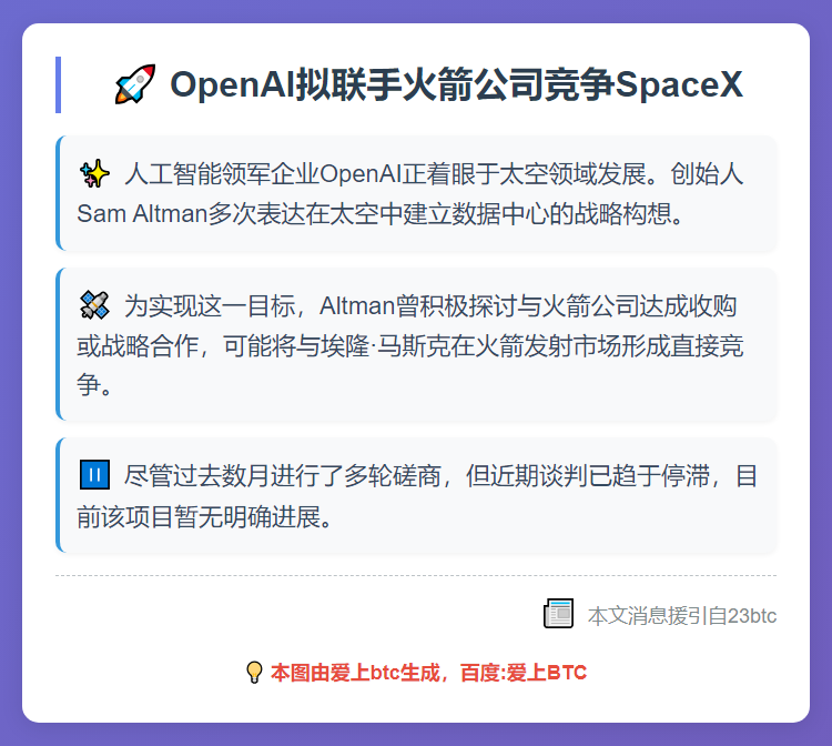 OpenAI拟联手火箭公司竞争SpaceX
